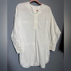Billy Reid White Popover Tunic Shirt Made in USA Size Small
